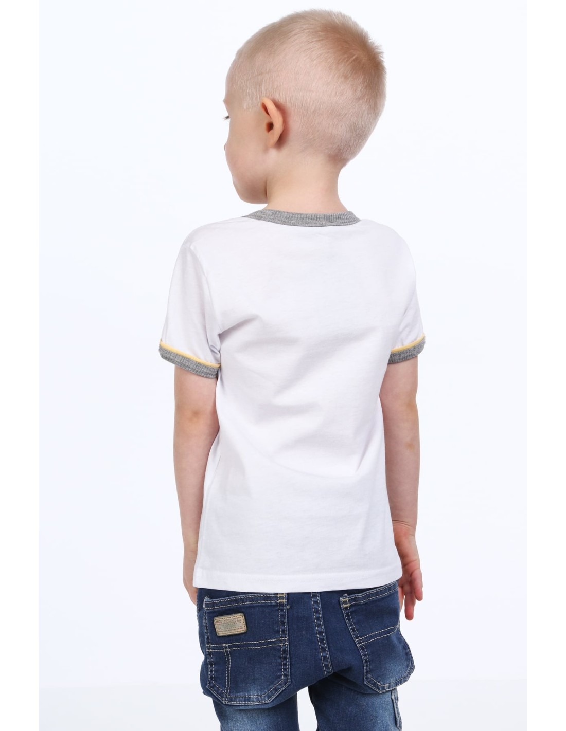 White boys\' t-shirt with print NDZ4479 - Online store - Boutique